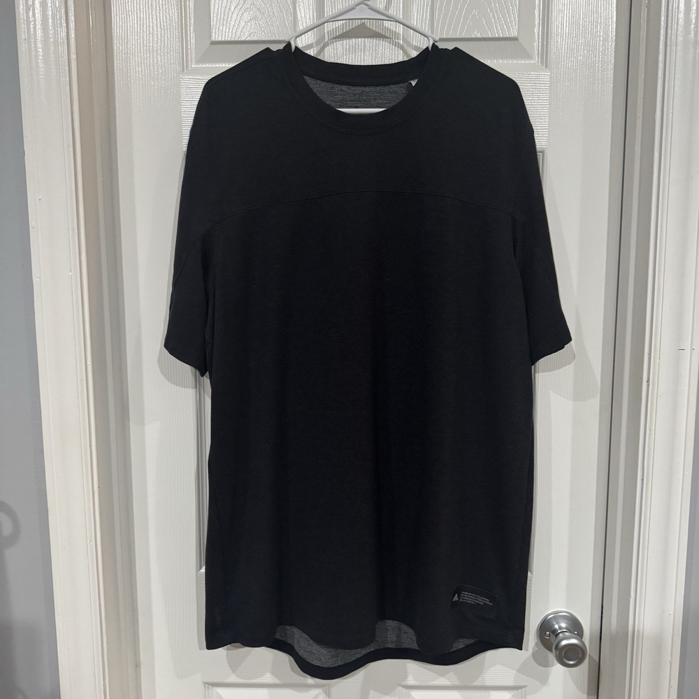 Adidas Mens XL Black Aeroready short Sleeve Shirt Tee Cotton Blend Activewear